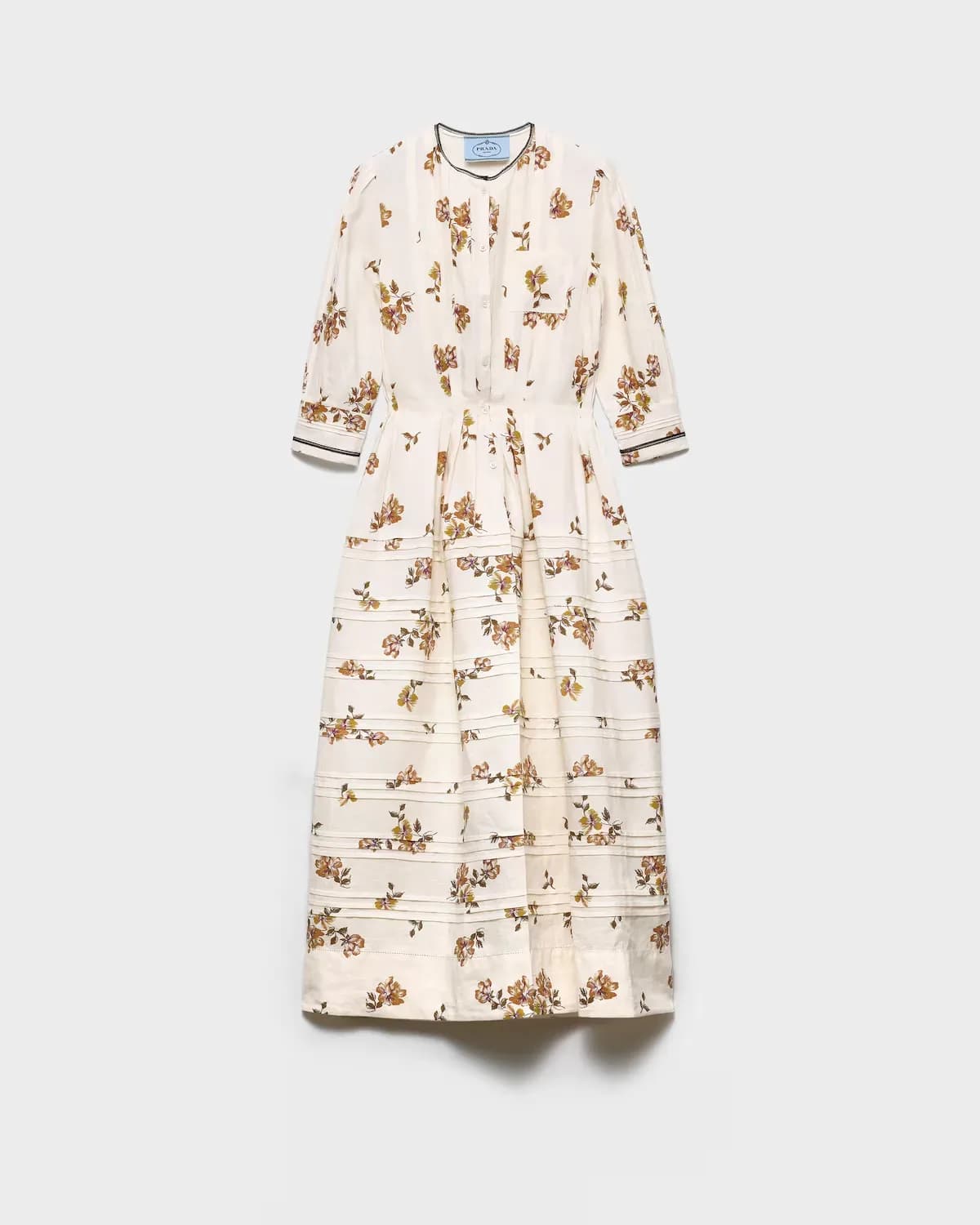 Long printed linen dress