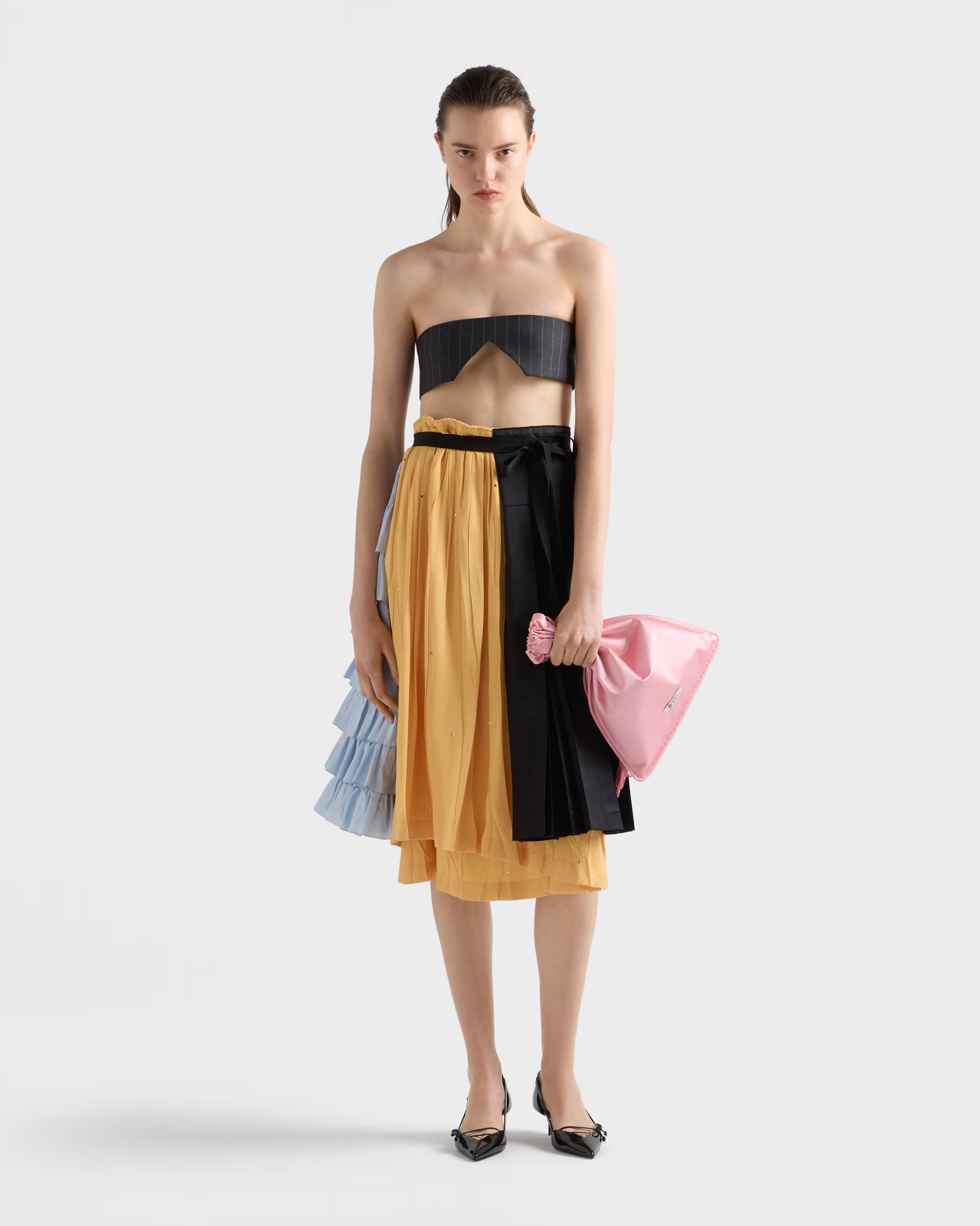 Pinstripe wool bandeau top