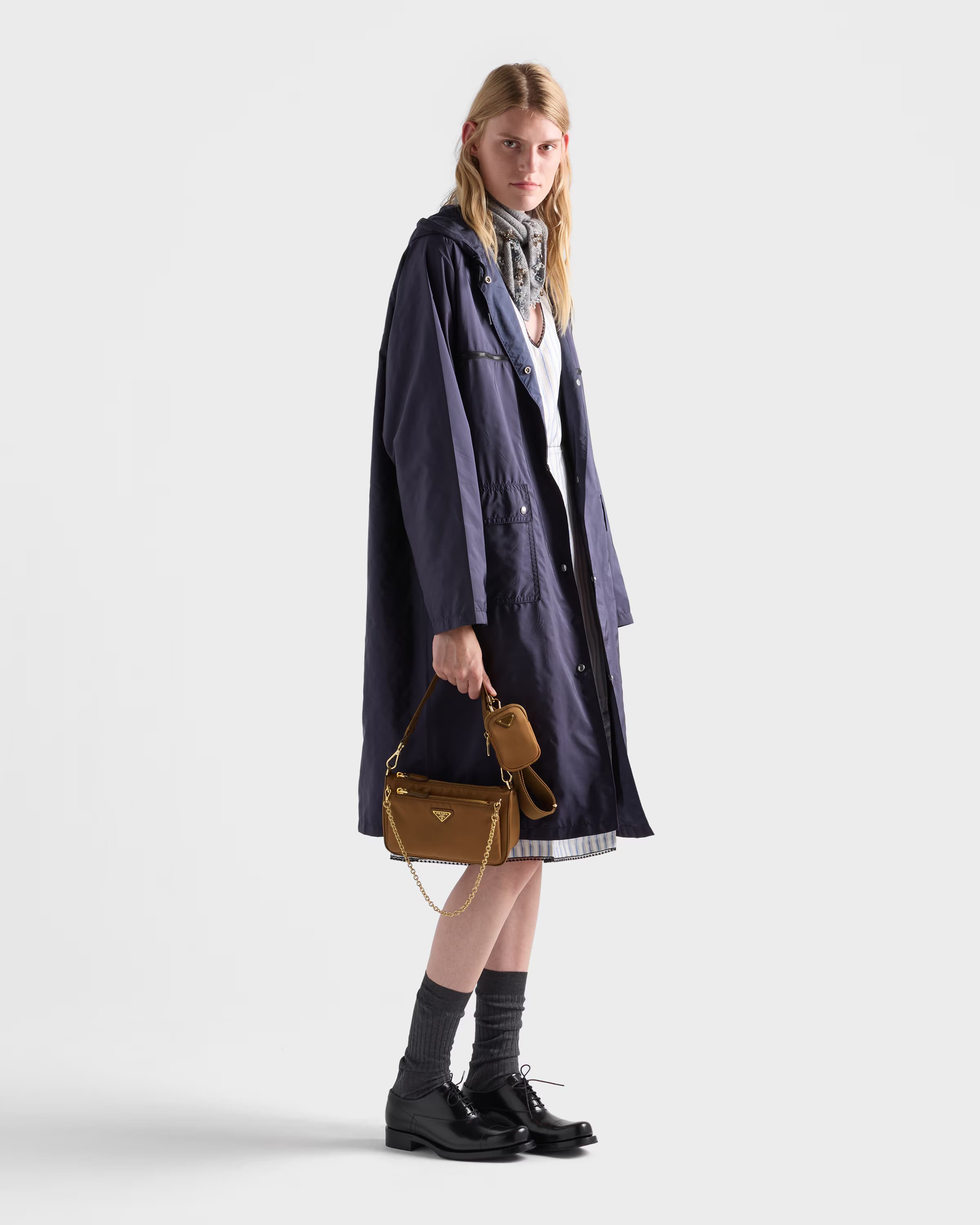 Re-Nylon and Saffiano leather mini shoulder bag