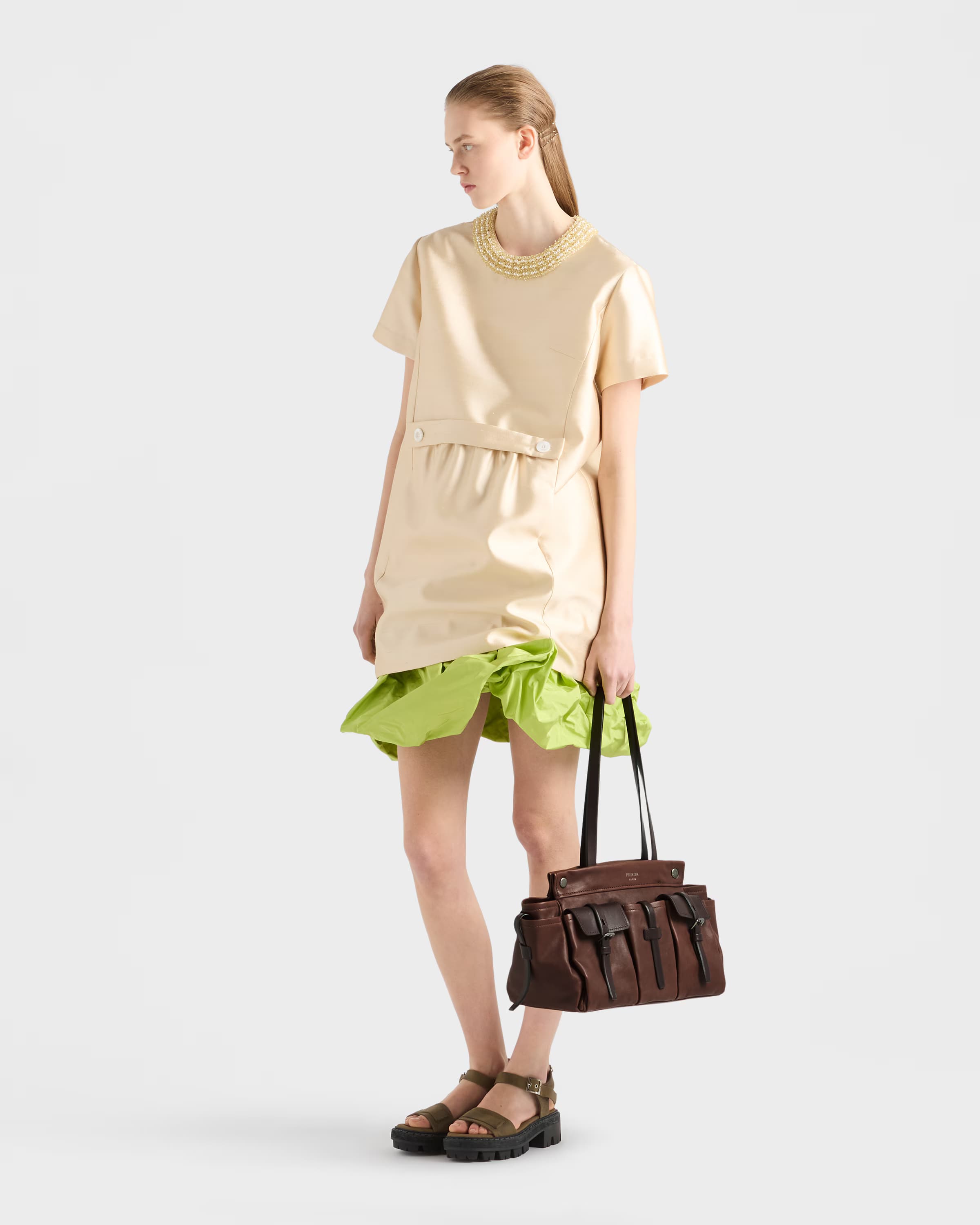 Prada Route large leather tote bag