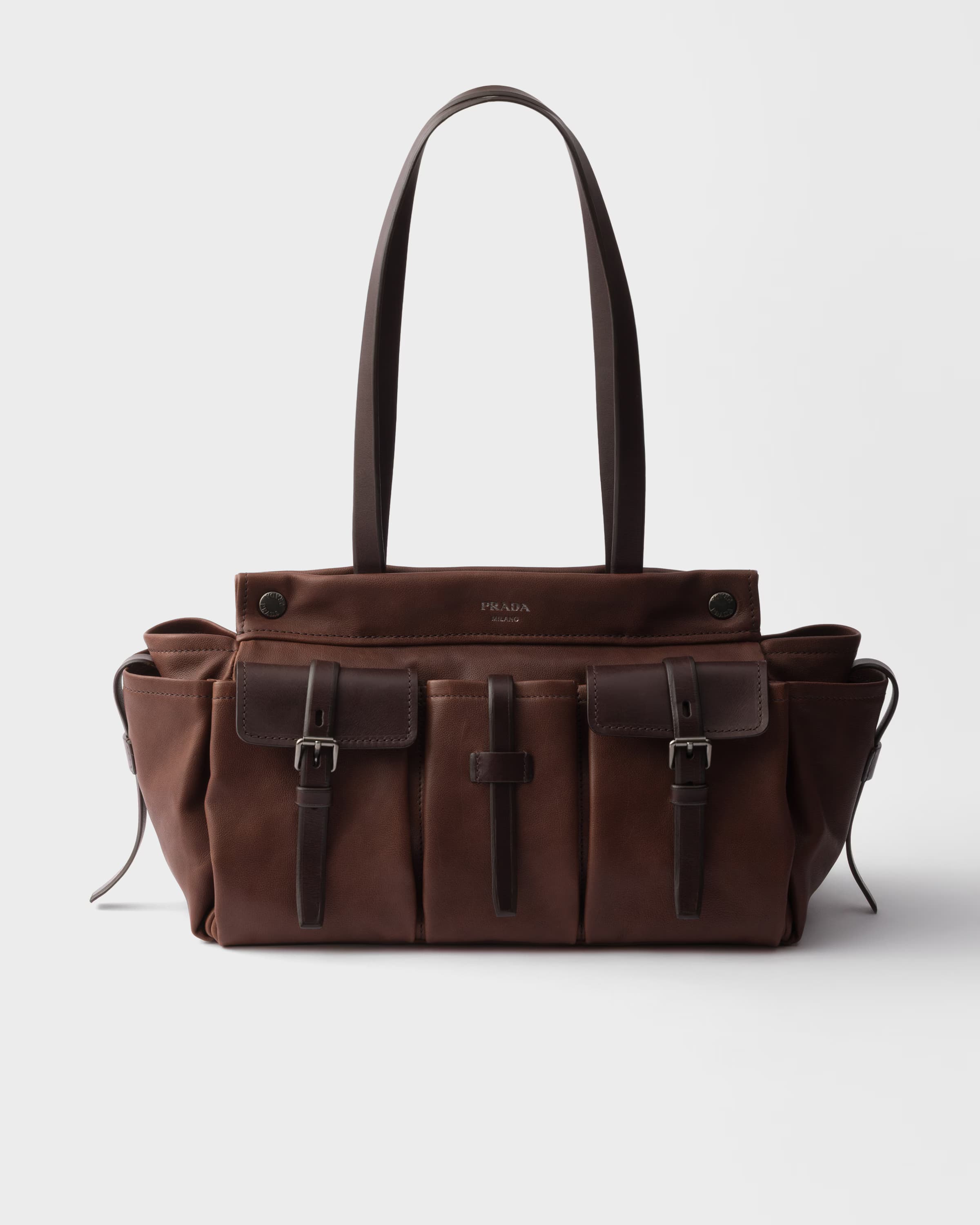 Prada Route large leather tote bag